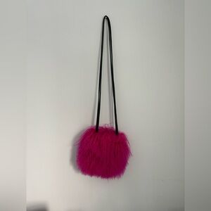 jeanne lottie faux fur fuschia shoulder bag